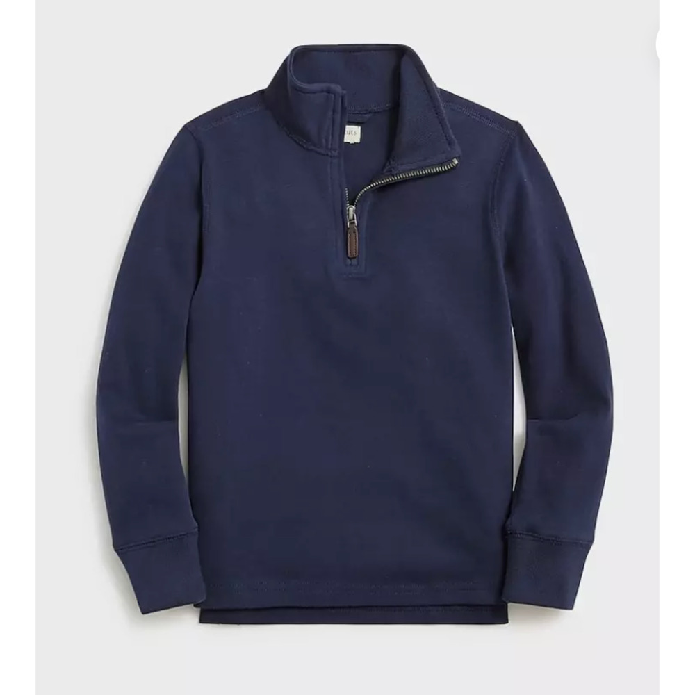 Crewcuts Blue Quarter Zip Sueded Sweater Boys XS 4-5 100% Cotton New NWT